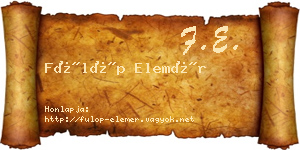 Fülöp Elemér névjegykártya