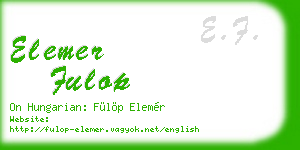 elemer fulop business card