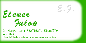 elemer fulop business card